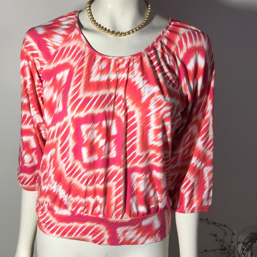 Chico’s Colorful Peasant Style Blouse Top size 1 - Picture 3 of 9